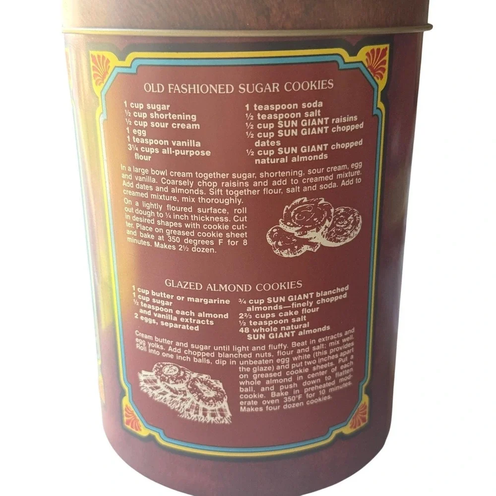 Vintage Pillsbury Heritage & Sun Giant Raisins‎ Advertising Canister Set 1984